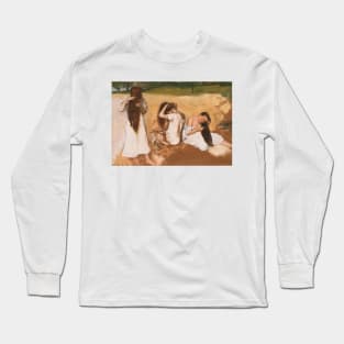 Women Combing Their Hair by Edgar Degas Long Sleeve T-Shirt